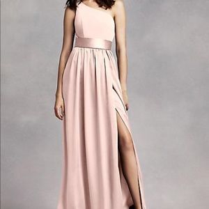 One shoulder, blush colored dress. New with tags.